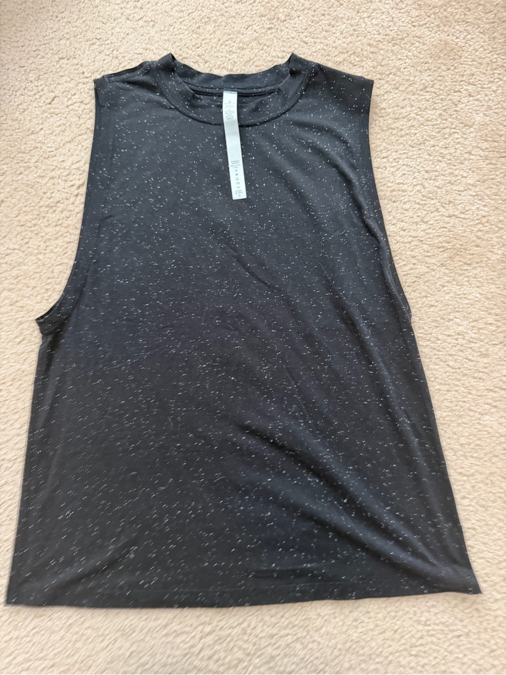 Lululemon Sleeveless Black Speckled Muscle Tank Top
